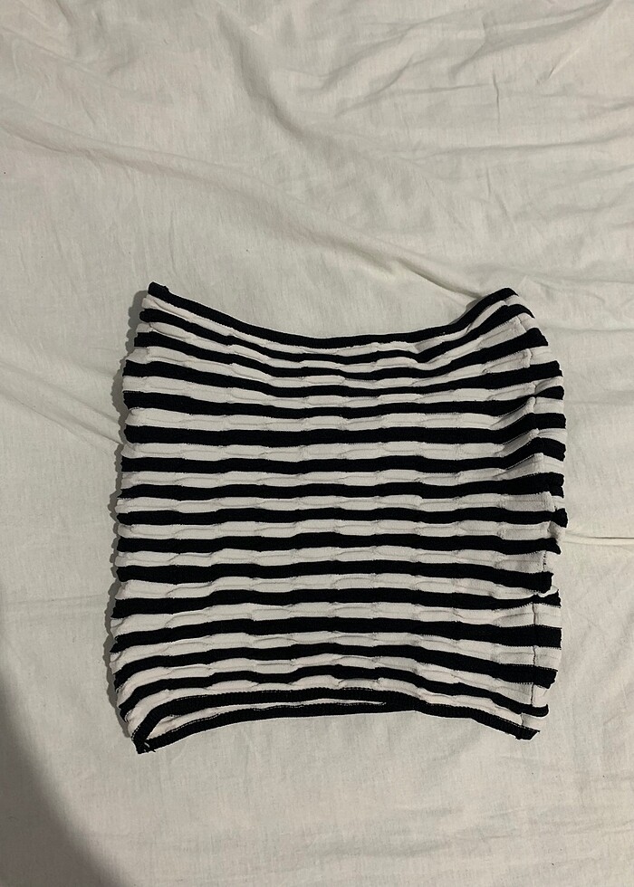 Bershka çizgili croptop - Görsel 4