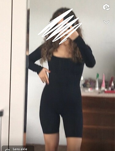 Bershka siyah tulum - Görsel 2