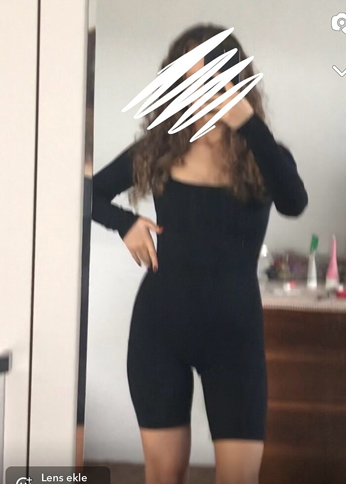 Bershka siyah tulum - Görsel 2