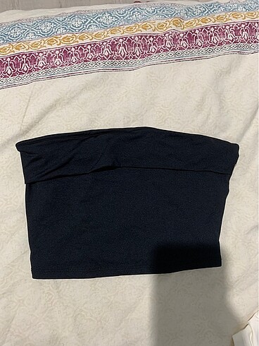 Bershka siyah poliamid kumaş crop