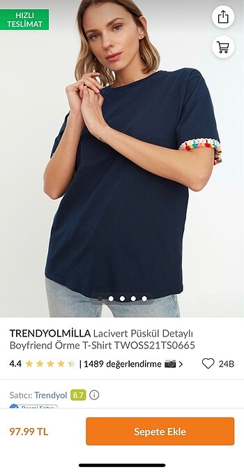 Trendyolmilla lacivert tişört