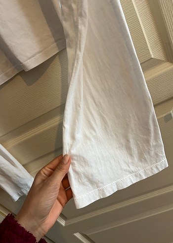 Beyaz Uzun Kollu Kadın Crop Top - Görsel 3