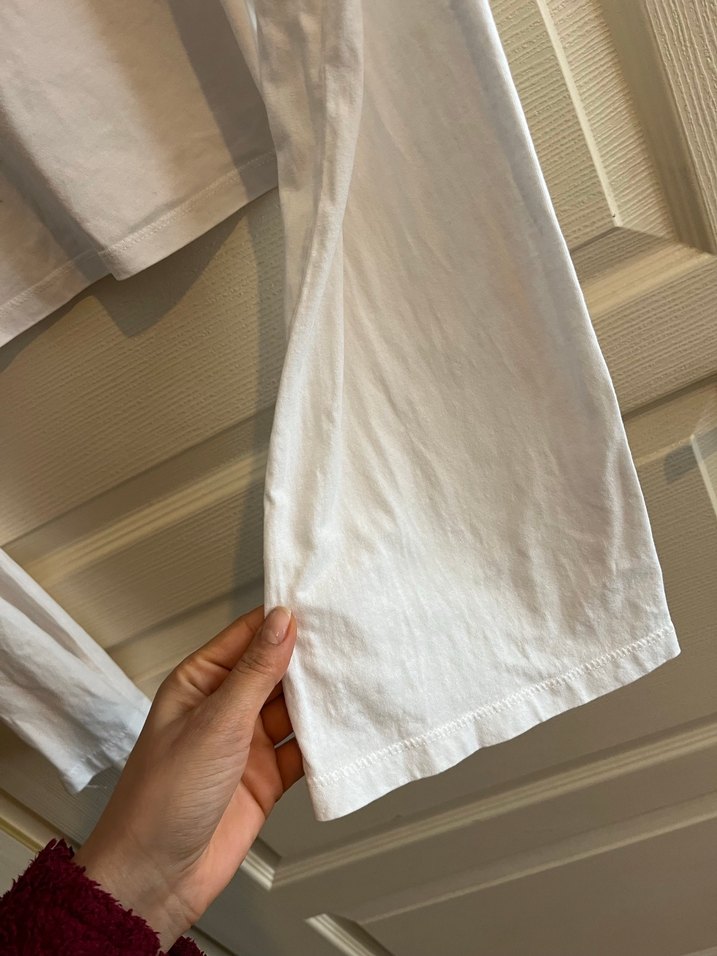 Beyaz Uzun Kollu Kadın Crop Top - Görsel 3