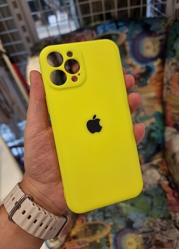 Iphone 12 pro max neon renk silikon iç korumali telefon kılıfı