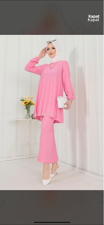 Pembe tam bir BARBİE tesettür tunik
