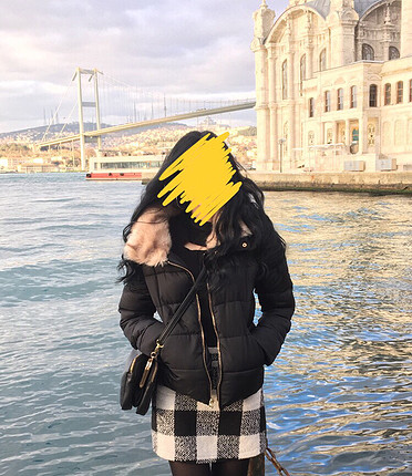 Pull and bear yakası kürklü mont