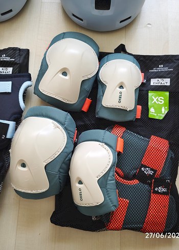 Mavi Gri Biker Diz Koruyucu Velcro Bağlamalı - Görsel 2