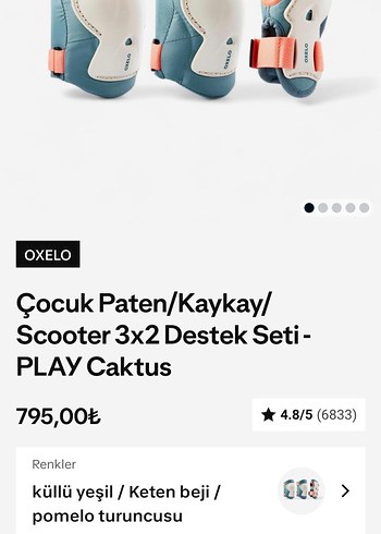 Mavi Gri Biker Diz Koruyucu Velcro Bağlamalı - Görsel 12