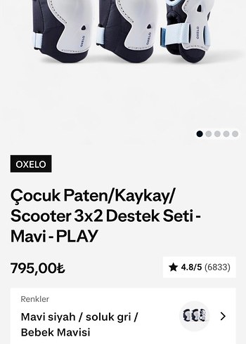 Mavi Gri Biker Diz Koruyucu Velcro Bağlamalı - Görsel 11