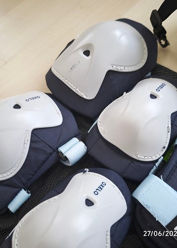 Mavi Gri Biker Diz Koruyucu Velcro Bağlamalı - Görsel 8