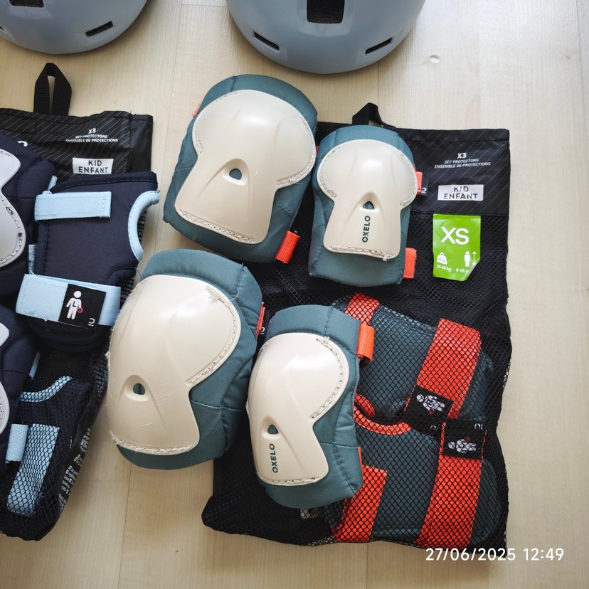 Mavi Gri Biker Diz Koruyucu Velcro Bağlamalı - Görsel 2