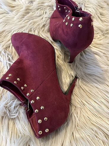 Elle Topuklu bordo bootie