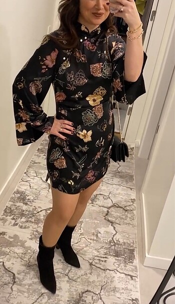 Zara Zara saten mini elbise