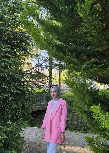36 Beden pembe Renk Pembe Kadın Blazer Ceket