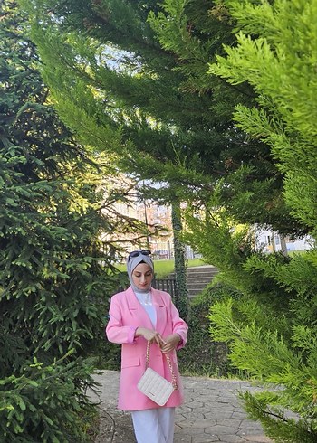 36 Beden Pembe Kadın Blazer Ceket