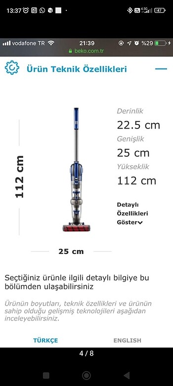  Beden Beko dikey süpürge