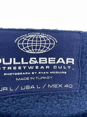 l Beden lacivert Renk Pull and Bear Sweatshirt %70 İndirimli.