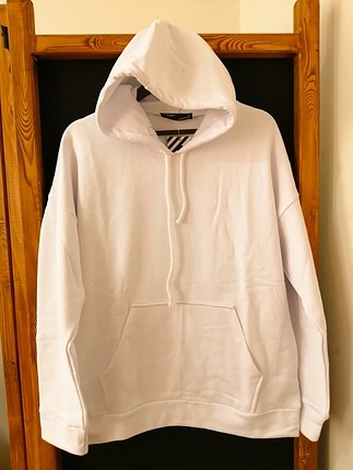 Kapşonlu Unısex Hoodie Beyaz