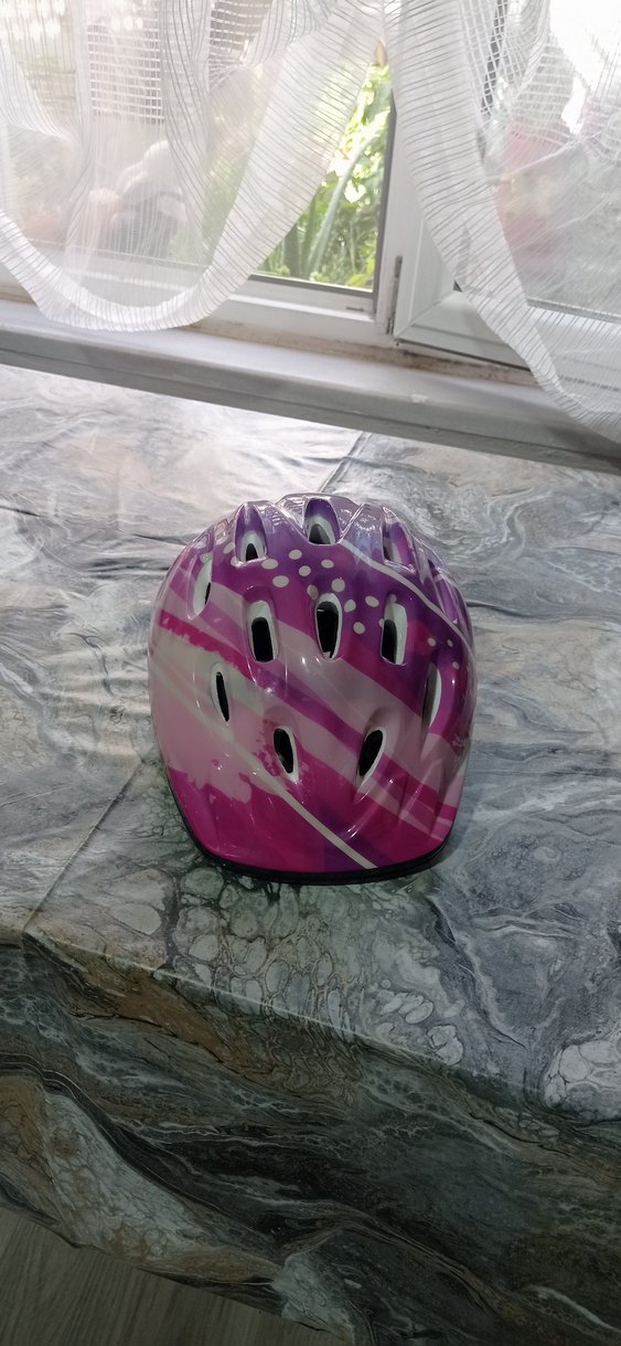 Renkli Mor Bisiklet Kaskı Velcro Bantlı - Görsel 3
