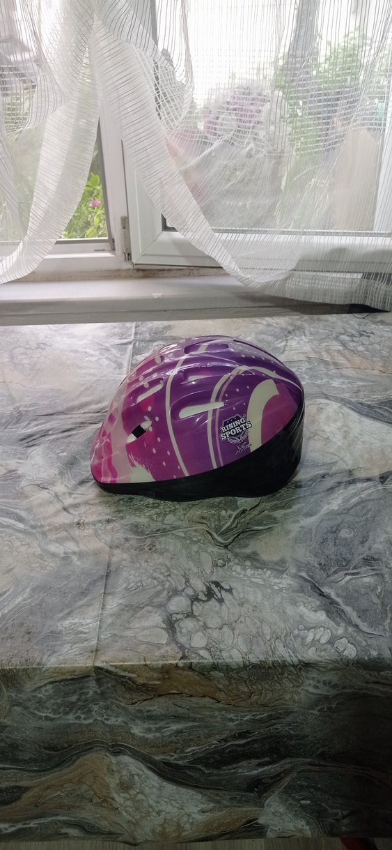 Renkli Mor Bisiklet Kaskı Velcro Bantlı - Görsel 2