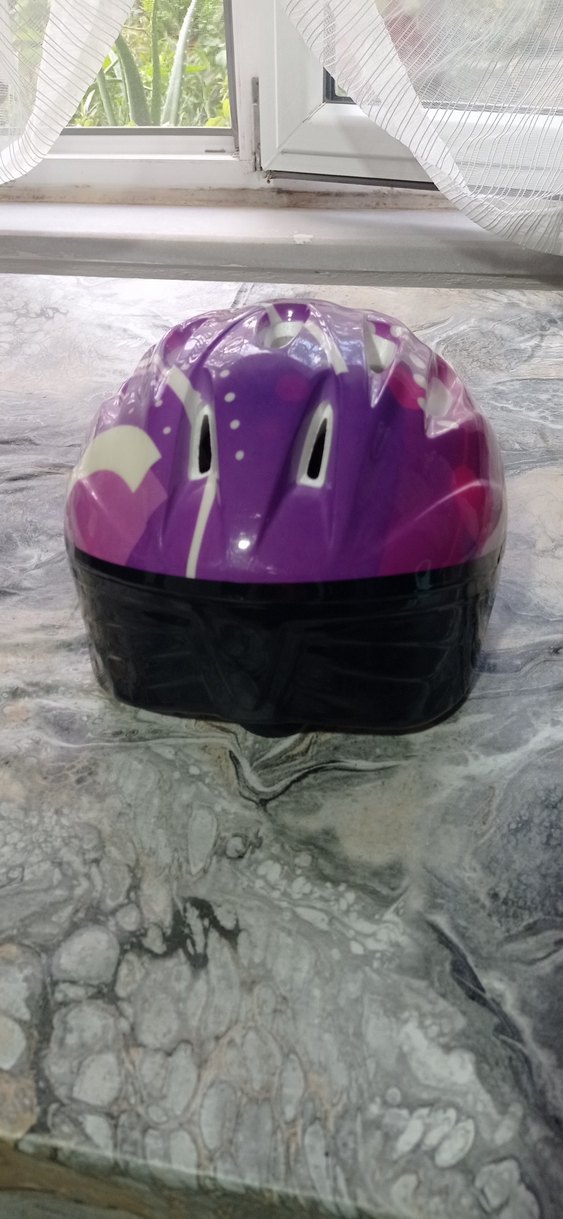 Renkli Mor Bisiklet Kaskı Velcro Bantlı - Görsel 4
