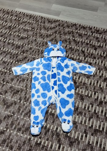 Mavi Leopar Desenli Bebek Tulum - Görsel 3