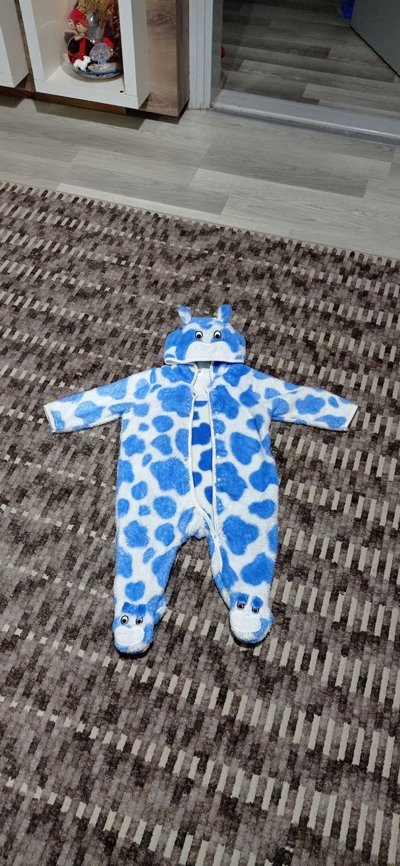 Mavi Leopar Desenli Bebek Tulum - Görsel 3