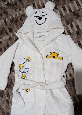 Beyaz Baskılı erkek Çocuk Bornoz - Görsel 8