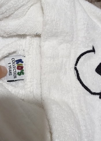 Beyaz Baskılı erkek Çocuk Bornoz - Görsel 5