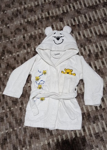 Beyaz Baskılı erkek Çocuk Bornoz - Görsel 2