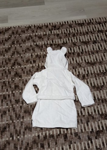 Beyaz Baskılı erkek Çocuk Bornoz - Görsel 4