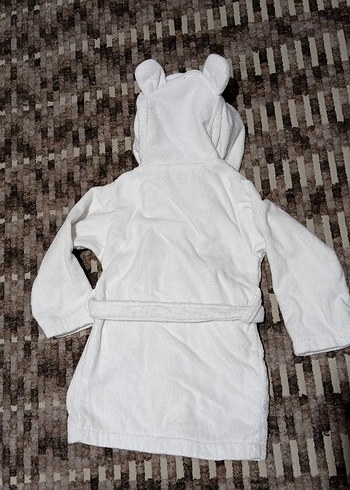 Beyaz Baskılı erkek Çocuk Bornoz - Görsel 7