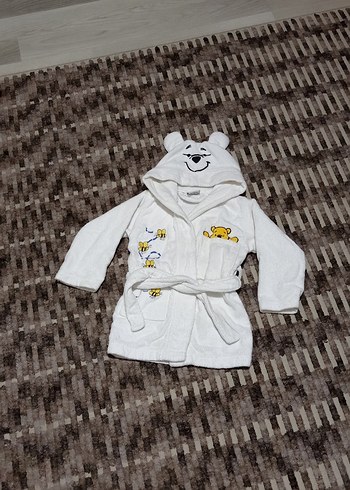 Beyaz Baskılı erkek Çocuk Bornoz - Görsel 6