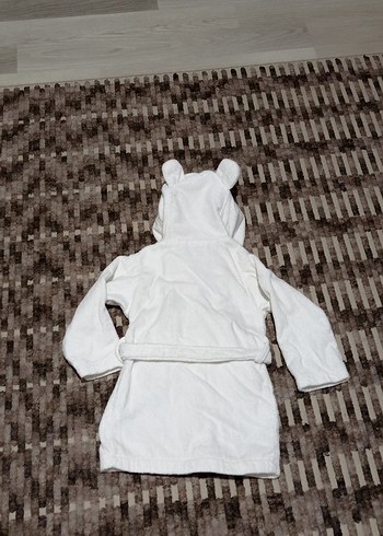 Beyaz Baskılı erkek Çocuk Bornoz - Görsel 3