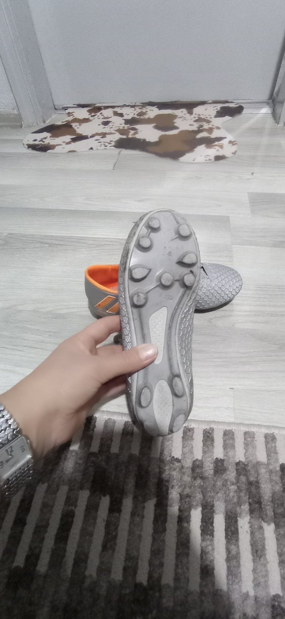 Gri Bağcıklı Erkek Futbol Ayakkabısı - Görsel 5