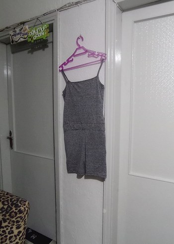 Gri Baskılı Kadın Tulum - Görsel 3