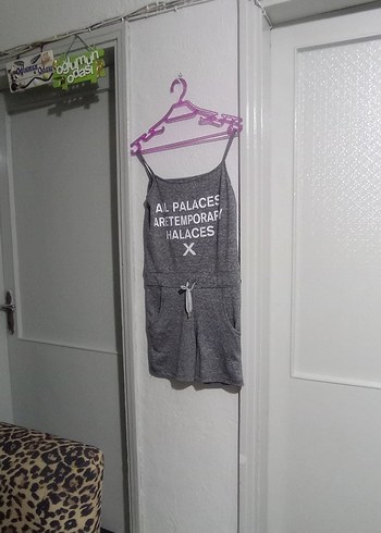 Gri Baskılı Kadın Tulum - Görsel 2