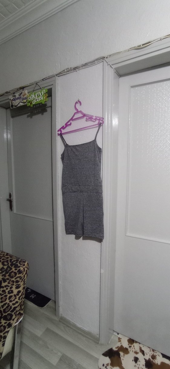 Gri Baskılı Kadın Tulum - Görsel 3