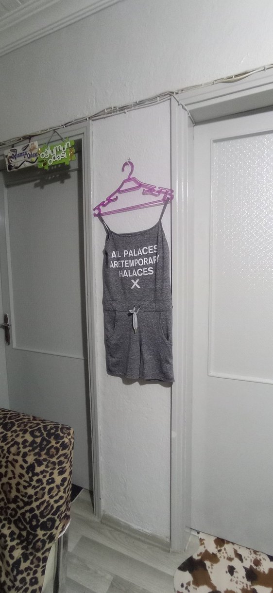 Gri Baskılı Kadın Tulum - Görsel 2