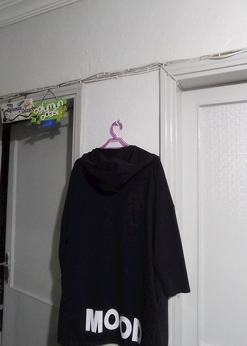 Siyah Baskılı Midi Kadın sweatshirt - Görsel 9