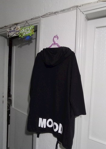 Siyah Baskılı Midi Kadın sweatshirt - Görsel 4