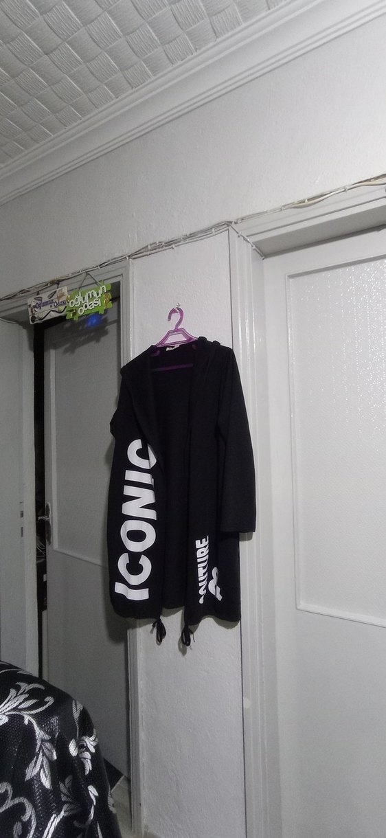 Siyah Baskılı Midi Kadın sweatshirt - Görsel 2