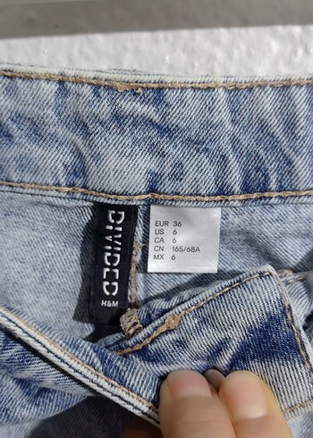 Kadın Gri Denim Mini Şort - Görsel 7
