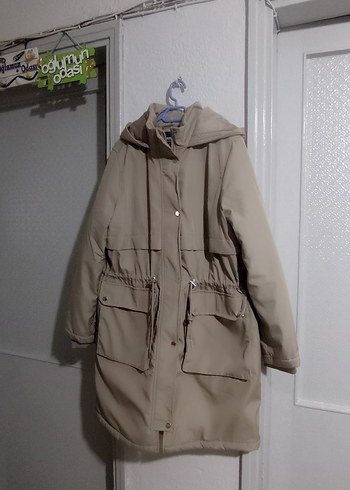 Defacto Bej Kadin Midi Parka Rahat Kesim Mont