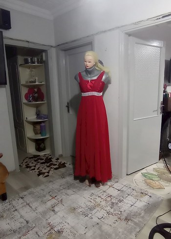 Klasik Kırmızı Uzun Abiye Elbise