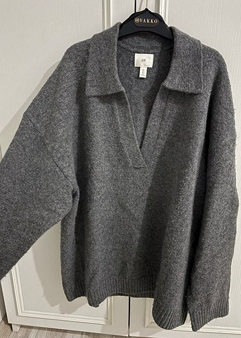 l Beden gri Renk H&M Antrasit Triko Kadın Kazak