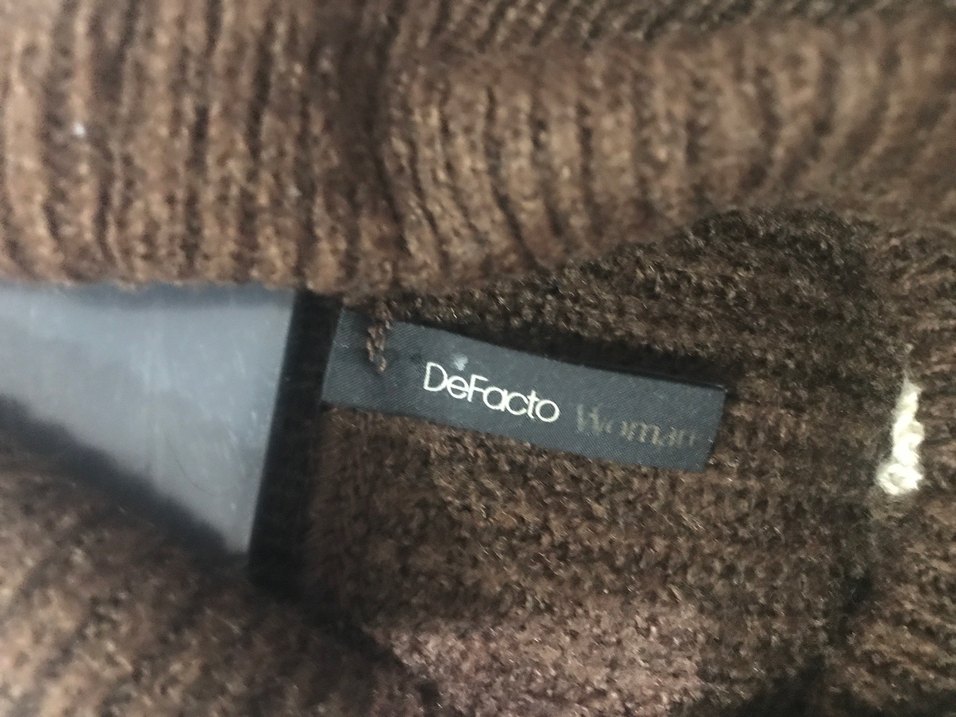 Kadın Renk Bloklu Boğazlı Triko Kazak - Görsel 3