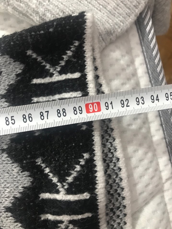 Bohem Desenli Uzun Kollu Gri Triko Elbise - Görsel 4