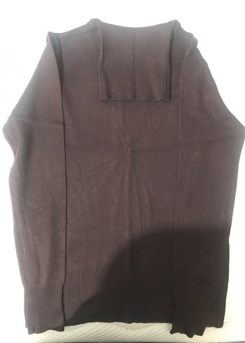 2 Adet Düğmeli Yeşil ve kahverengi Boğazlı Kadın Kazak - Görsel 3