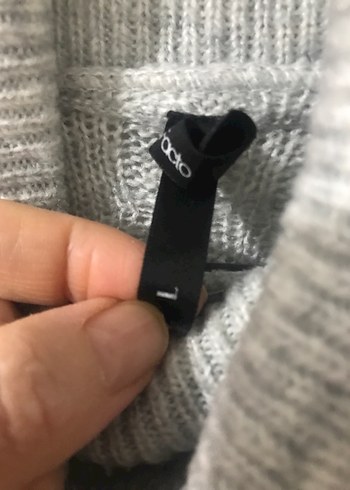 Gri Boğazlı Uzun Örgü Kadın Kazak - Görsel 3